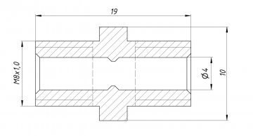 Двойной соединитель внутренний SWJ M8*1