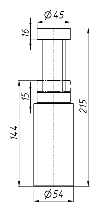 Домкрат фрезерный винтовой стальной с плоской опорой DF-250 (S-250)