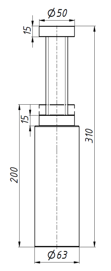 домкрат фрезерный винтовой стальной с плоской опорой DF-300 (S-300 200-345)
