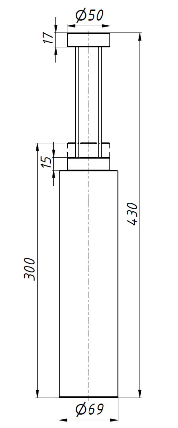 домкрат фрезерный винтовой стальной с плоской опорой DF-400 (S-300 300-430)