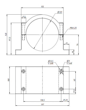 Кронштейн (держатель) для шпинделя 120 мм