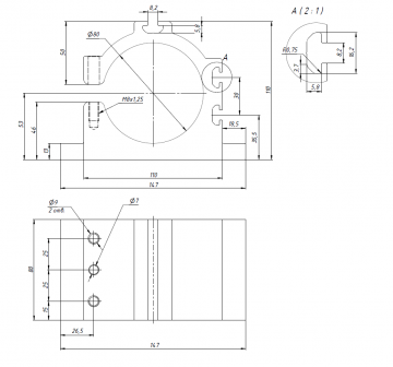 Кронштейн (держатель) для шпинделя D80 (АВД-4932)