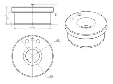 P0571-1051-00001 Керамический держатель сопла KT B2 (D28 M11)