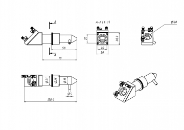 Лазерная голова D=20 F50,8 mini