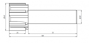 Фреза прямая по металлу MF-YG8-40*25*20*100
