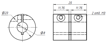 Муфта жёсткая CA-20-25-8-8