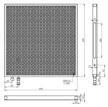 Вакуумный стол с вакуумметром 600x600 (чугунный)