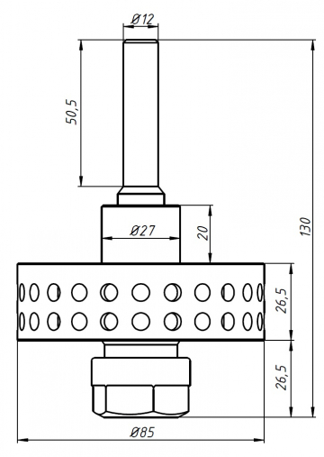 Патрон термосверления ER20 (12mm)