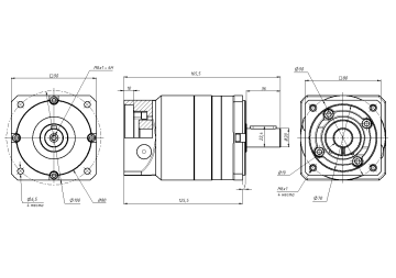 Планетарный редуктор 90AF-15P1S-750T3