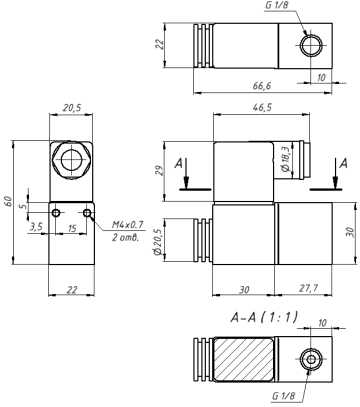 Пневмоклапан 2v025-06 AC220V