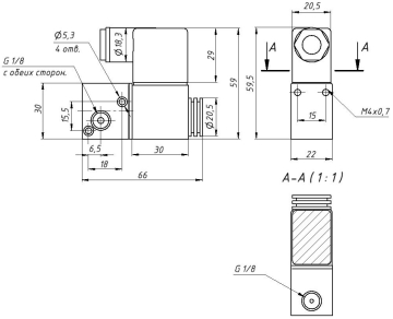 Пневмораспределитель 3V1-06 DC12V