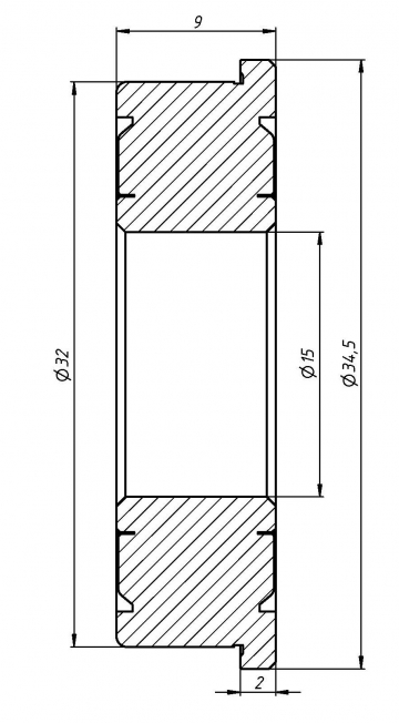 Подшипник с фланцем F6002zz d15 32x9