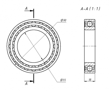 Подшипник шпинделя H7011ACTA/P5DBB (2 шт. в комплекте)