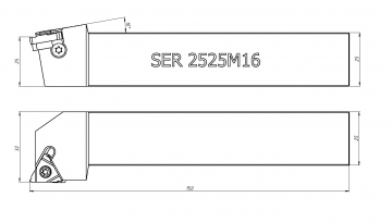 Резец резьбовой для наружной резьбы SER2525 M16