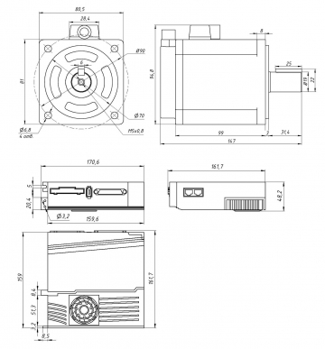 80AST-A1C04025+T3D-L20ARABN+ 3m