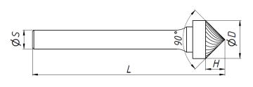 Твердосплавная борфреза тип K (8х4 мм; хв-к 6 мм) K0804M06