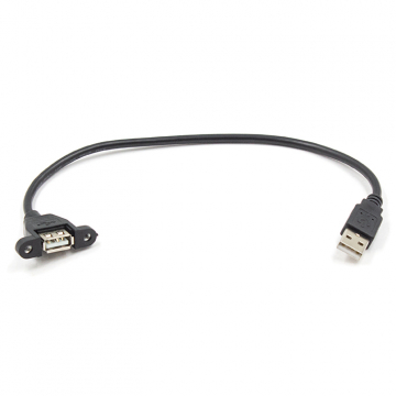 Удлинитель кабеля USB 2.0 Type-A/USB 2.0 Type-A, 0,3 м. (крепление в панель)