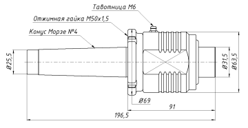 SC-65-H-4A Центр вращающийся со сменными вставками с отжимной гайкой