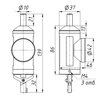 Центроискатель индикаторный ЦИ-03 0-3мм (WL36 0-3mm)