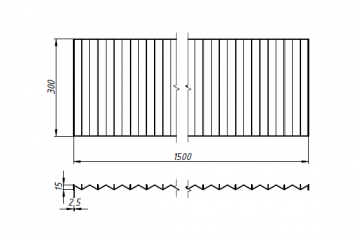 Гофрозащита 1500х300х15 усиленная