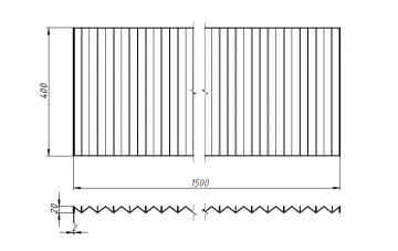 Гофра 1500х400х20 усиленная