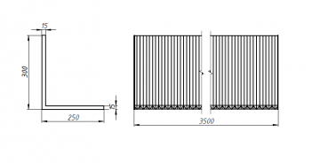 Гофрозащита Г-образная 3500х300х250