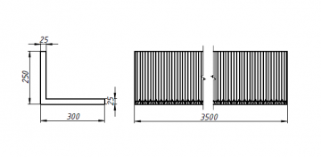 Гофра Г-образная 300х250х3500 (25 мм)