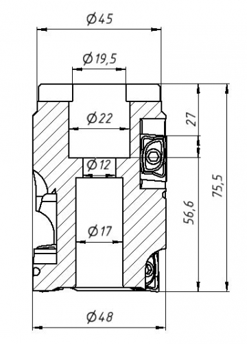 ФРЕЗА НАСАДНАЯ\ТОРЦЕВАЯ Кукуруза BAP400R-50-22-60M-4T-16P