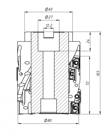 Фреза торцевая насадная EAP400R-80-27-72M-5T-25P со сменными пластинами