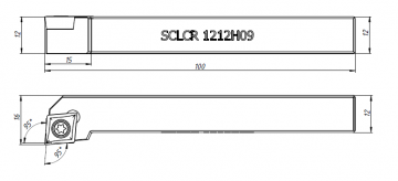 Резец для наружного точения SCLCR1212H09 HANSHIBA