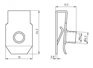 Гайка клетьевая закладная М6