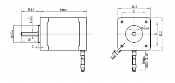 Шаговый двигатель 42HS60-1504A05-D24