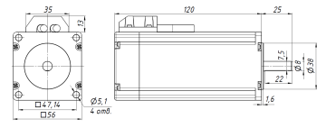 Комплект мотор 2.5N +драйвер энкодер RS485 CL57R+2.5N