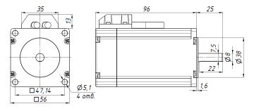 Комплект мотор 2N +драйвер энкодер RS485 CL57R+2N