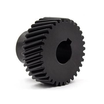 Шестерня косозубая прецизионная M2-Z32-25 фланец 28мм (Шпонка)