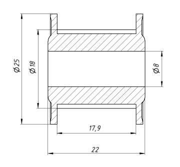 Шкив 20T-3M-15AF 8mm