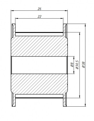 Шкив 20T-5M-20AF 8mm