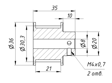 Шкив 20T-5M-20BF 8mm
