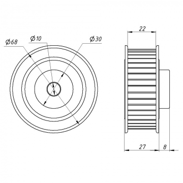 Шкив 40T-5M-20BF 10mm