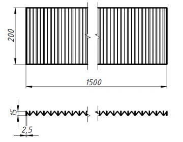 Гофрозащита 1500x200х15 усиленная