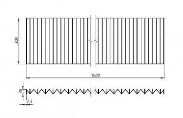 Гофра 1500х300х30 усиленная