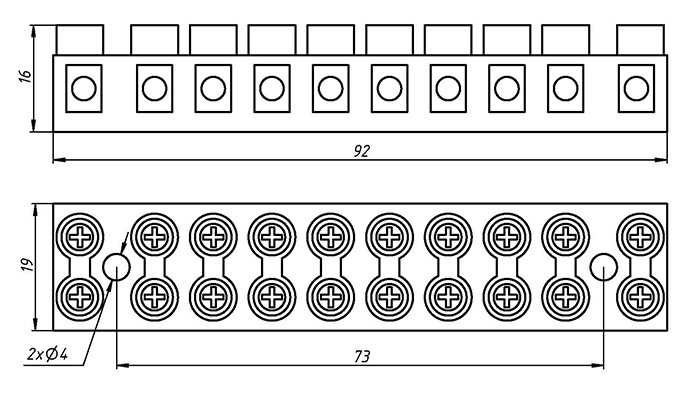 Клеммник чертеж dwg