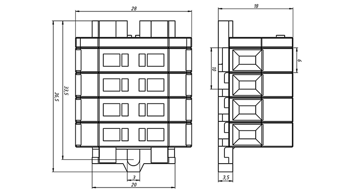 Клеммник чертеж dwg