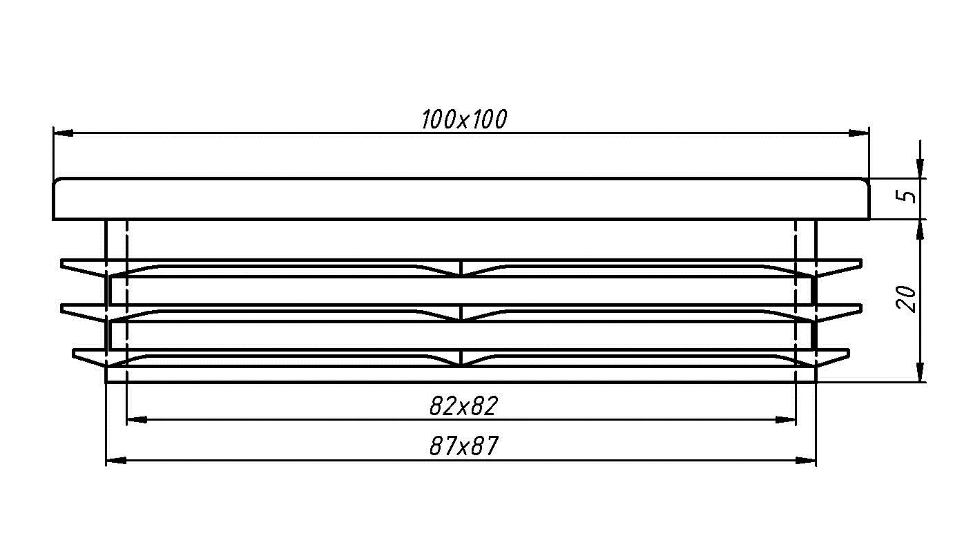 Профиль 100х100 чертеж